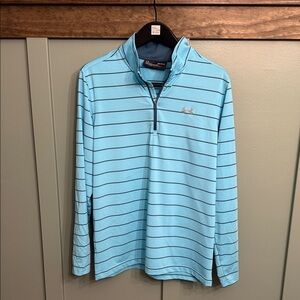 Under Armour Light Blue Quarter-Zip with Black Stripes